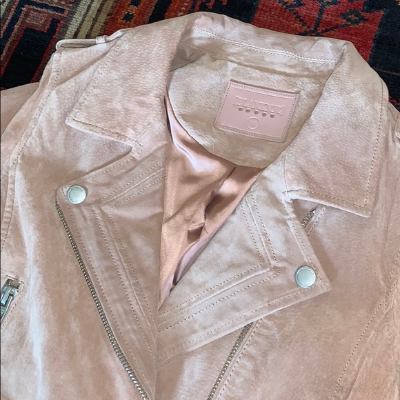BLANK NYC Blush Pink Candy Crush Suede Moto Jacket Medium - Picture 2 of 12